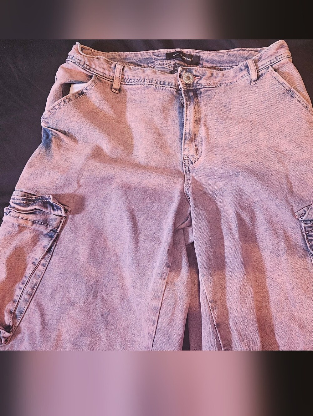 Ashley Stewart Light Wash Cargo Jeans